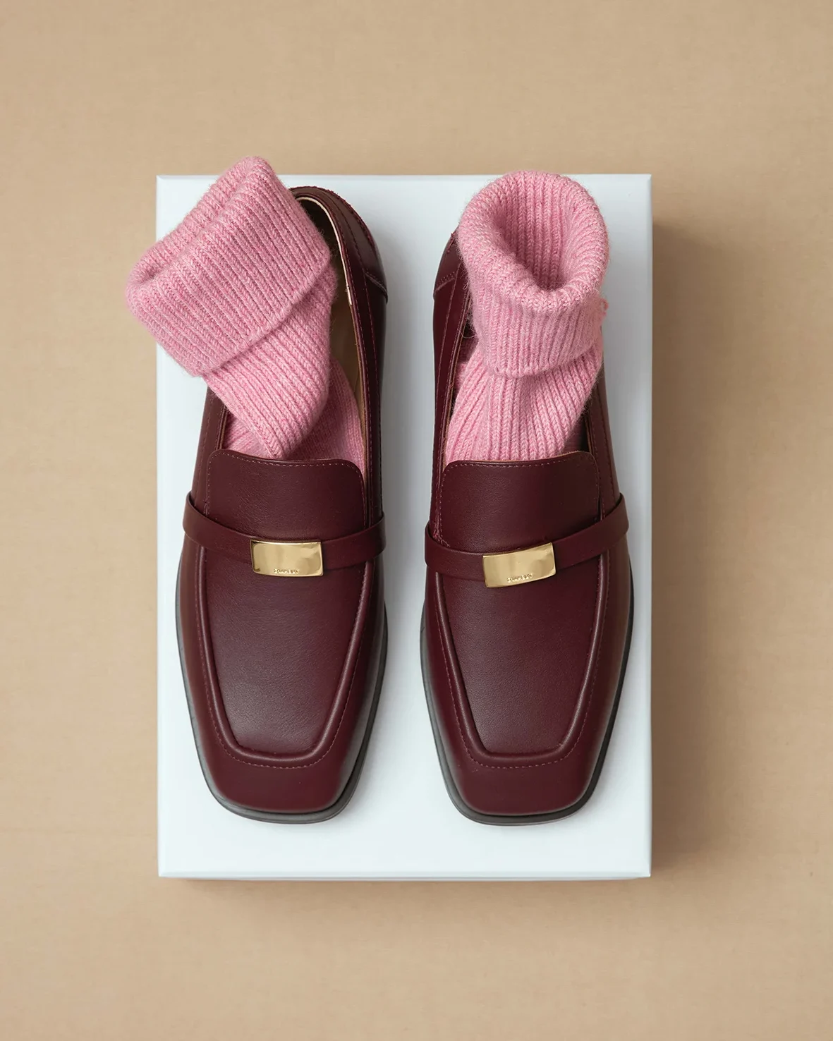 Loafers Brinney in burgundy leather