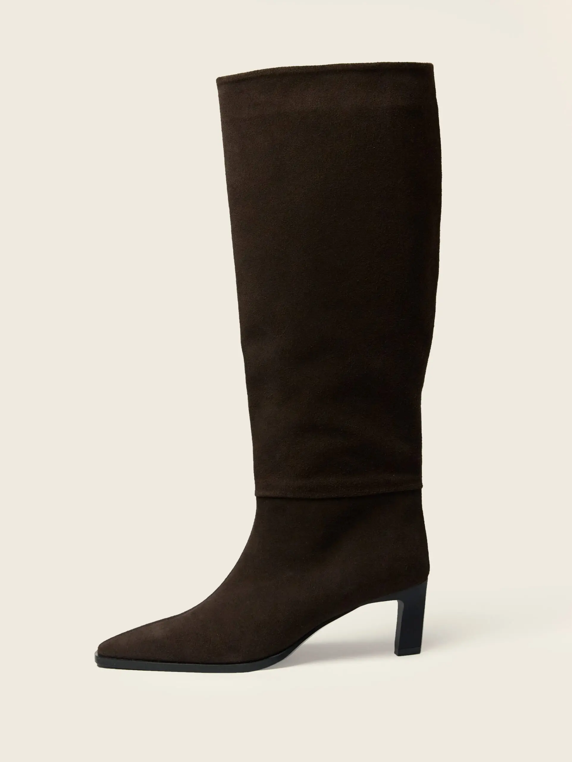 High boots Domina in brown suede calfskin