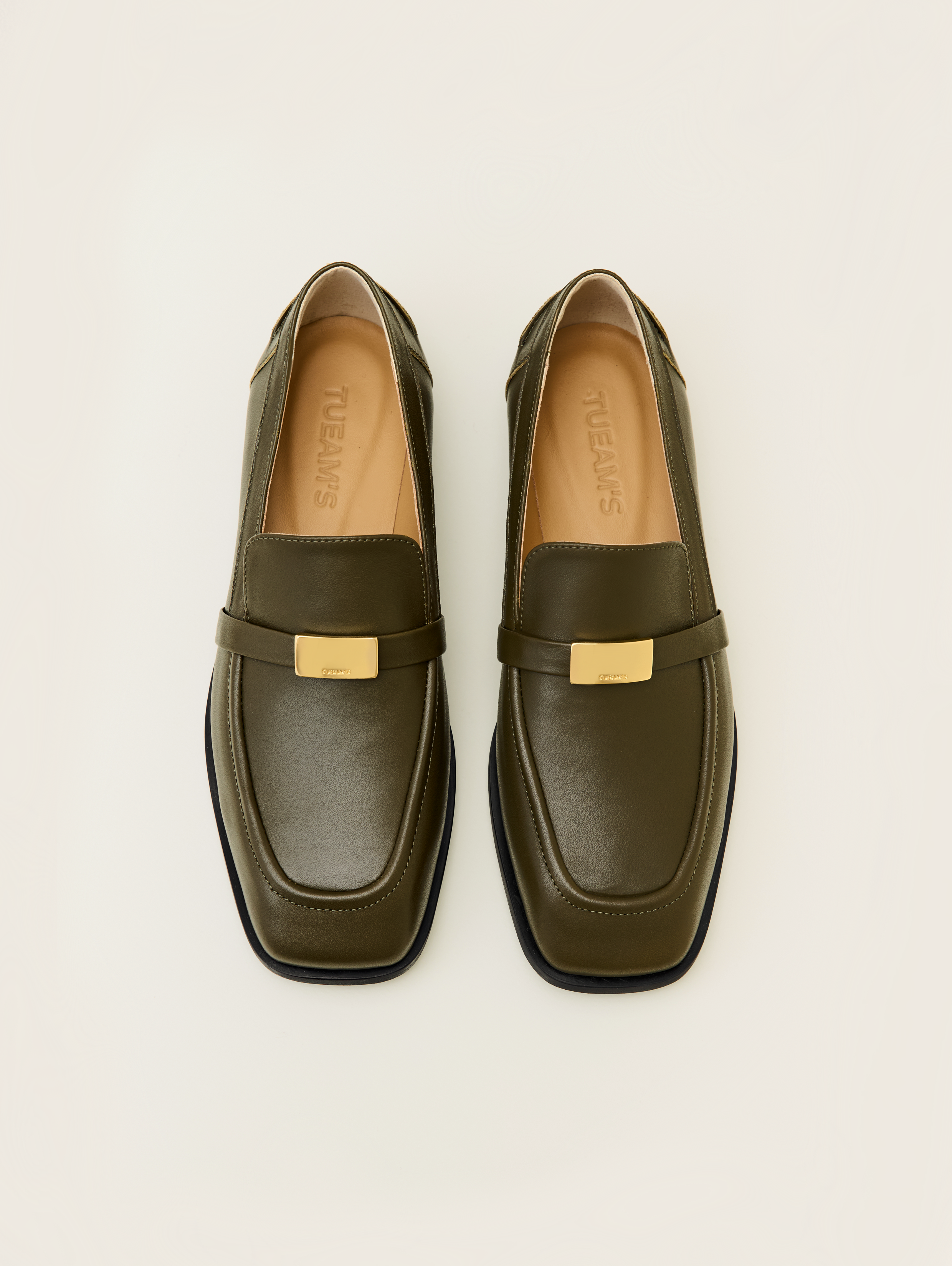 Loafers Brinney in khaki leather