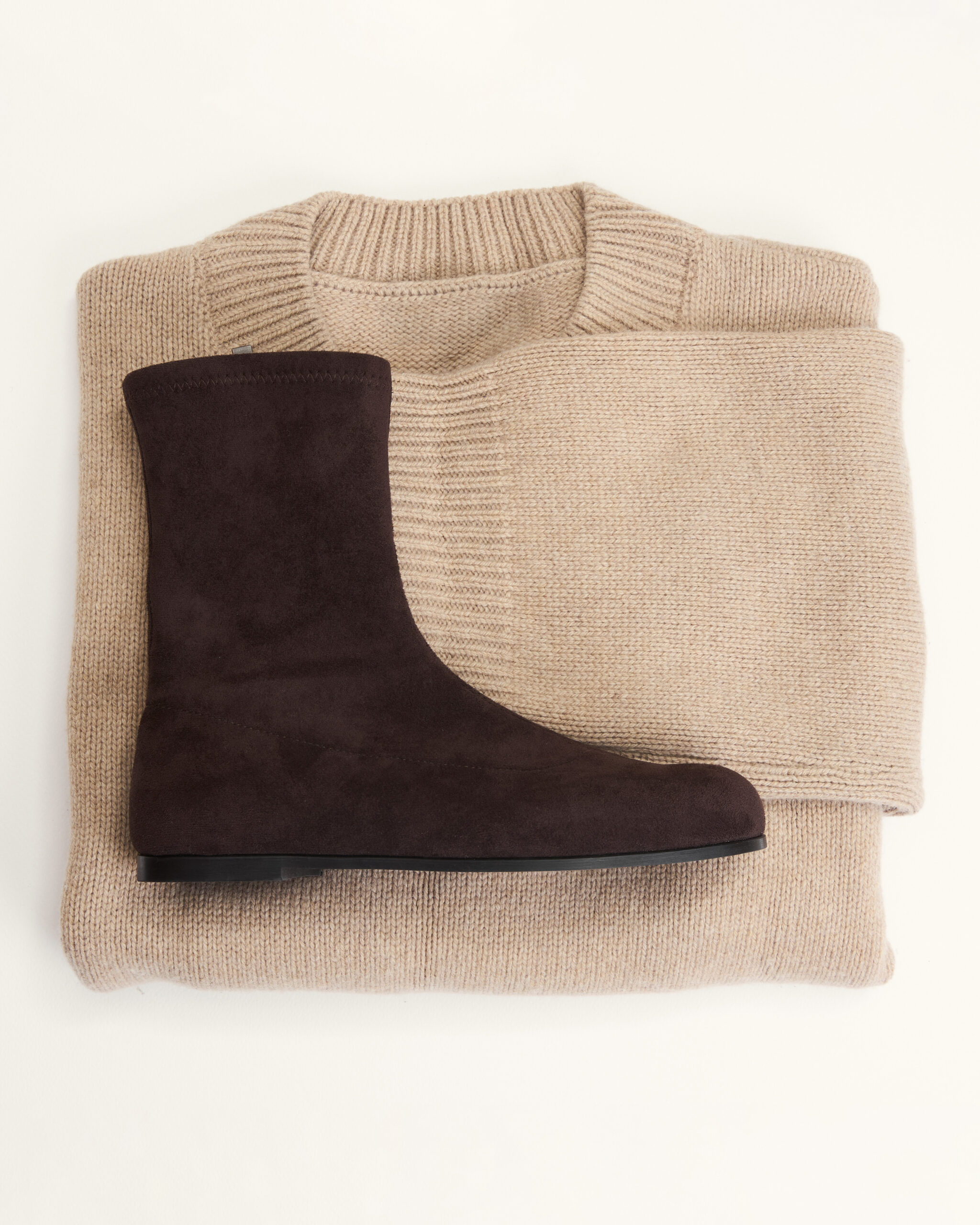 Brown ankle sock boots